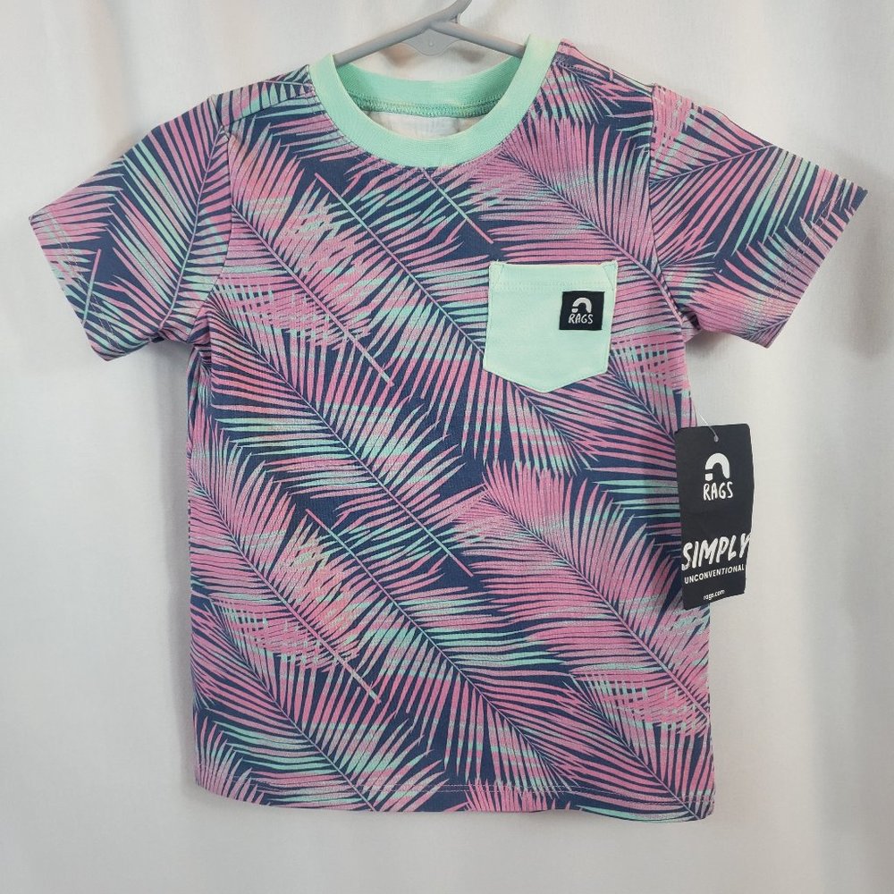 RAGS Colorful Palm Leaf Short Sleeve T-Shirt